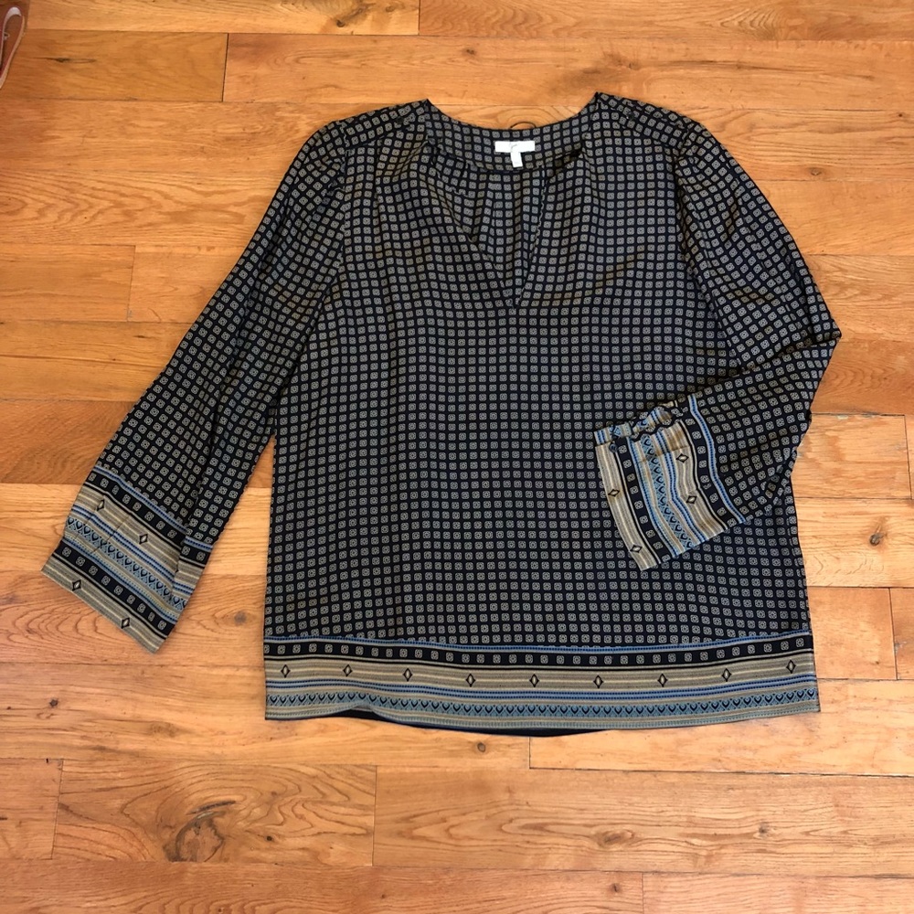 Joie silk long sleeve blouse, size large